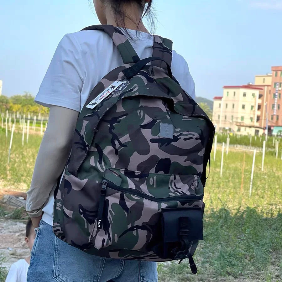 

Bape Head Backpack Large Capacity Backpack Multi Pocket BATHING STAR Schoolbag Student Schoolbag Camouflage Bag Fashion Brand