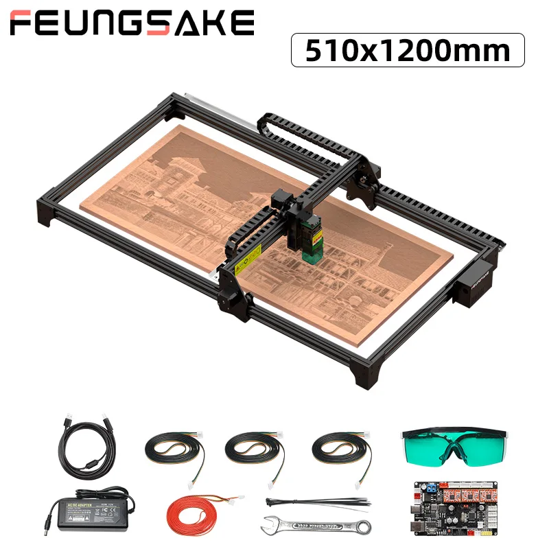 

FEUNGSAKE Laser Machine Cnc Router For Wood Cutter And Engraver Leather 15W Laser Engraving And Cutting Machine
