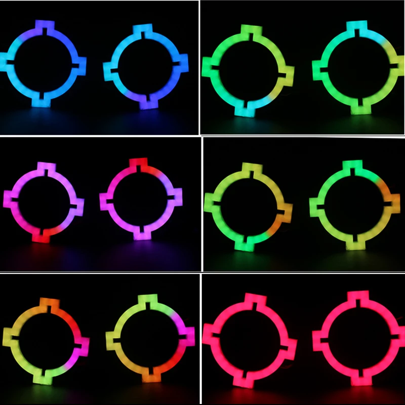 SANVI 2 шт. X Type RGB разноцветные дневные кольца с ангельскими глазами ореолом Bluetooth APP