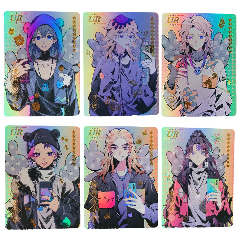 

Anime Demon Slayer Flash Cards Tanjirou Nezuko Kochou Shinobu Giyuu CP UR Cards Collection Hobby Flash Rare Card Children Toy