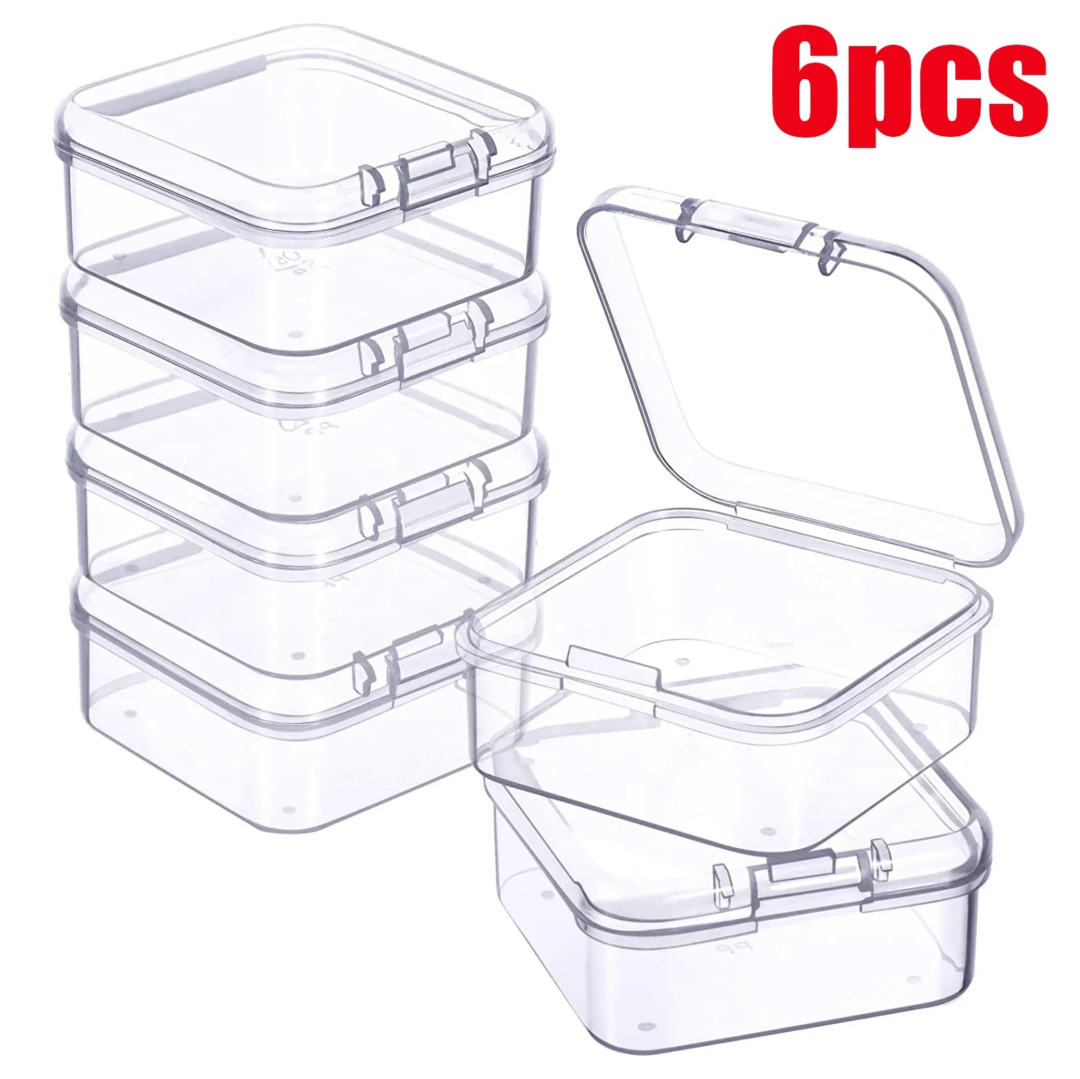 

Прозрачные пластиковые коробки для хранения 48 шт