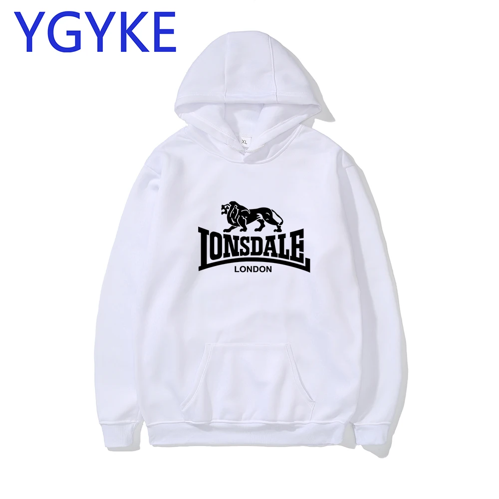 

Lonsdale 2022 Autumn New Letter Print High Quality Fleece Men's Hoodie Hip Hop Casual Men's Sportswear European Size XS-4XL
