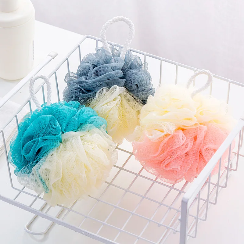 

1Pcs Japanese Style Bath Brush PE Two Mix Color Massage Towel Balls Cleaning Supplies Bathroom Tools Accessories