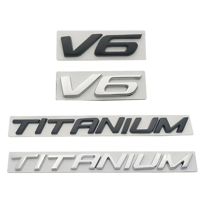 

3D Metal TITANIUM V6 Car Fender Trunk Rear Emblem Badge Decal Sticker For Ford Escape Kuga Mondeo Ecosport Fiesta Focus 2 3