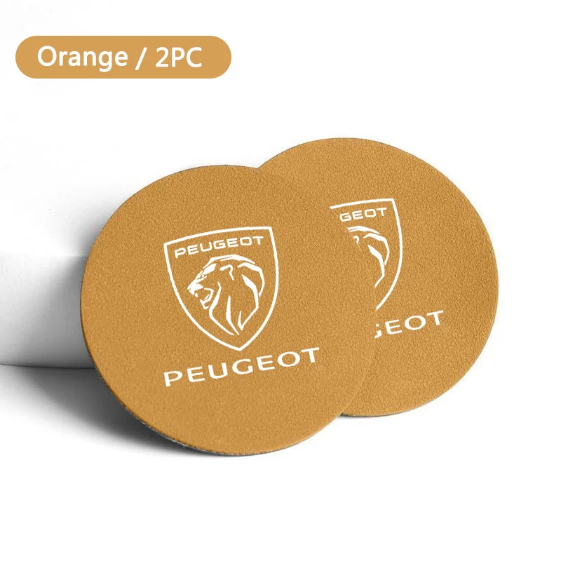 

2 шт. замшевые автомобильные коврики для подставки для чашек с отделениями для воды, нескользящие подушечки для Peugeot 206 207 307 308 408 508 301 3008 2008 5008 RCZ, аксессуары