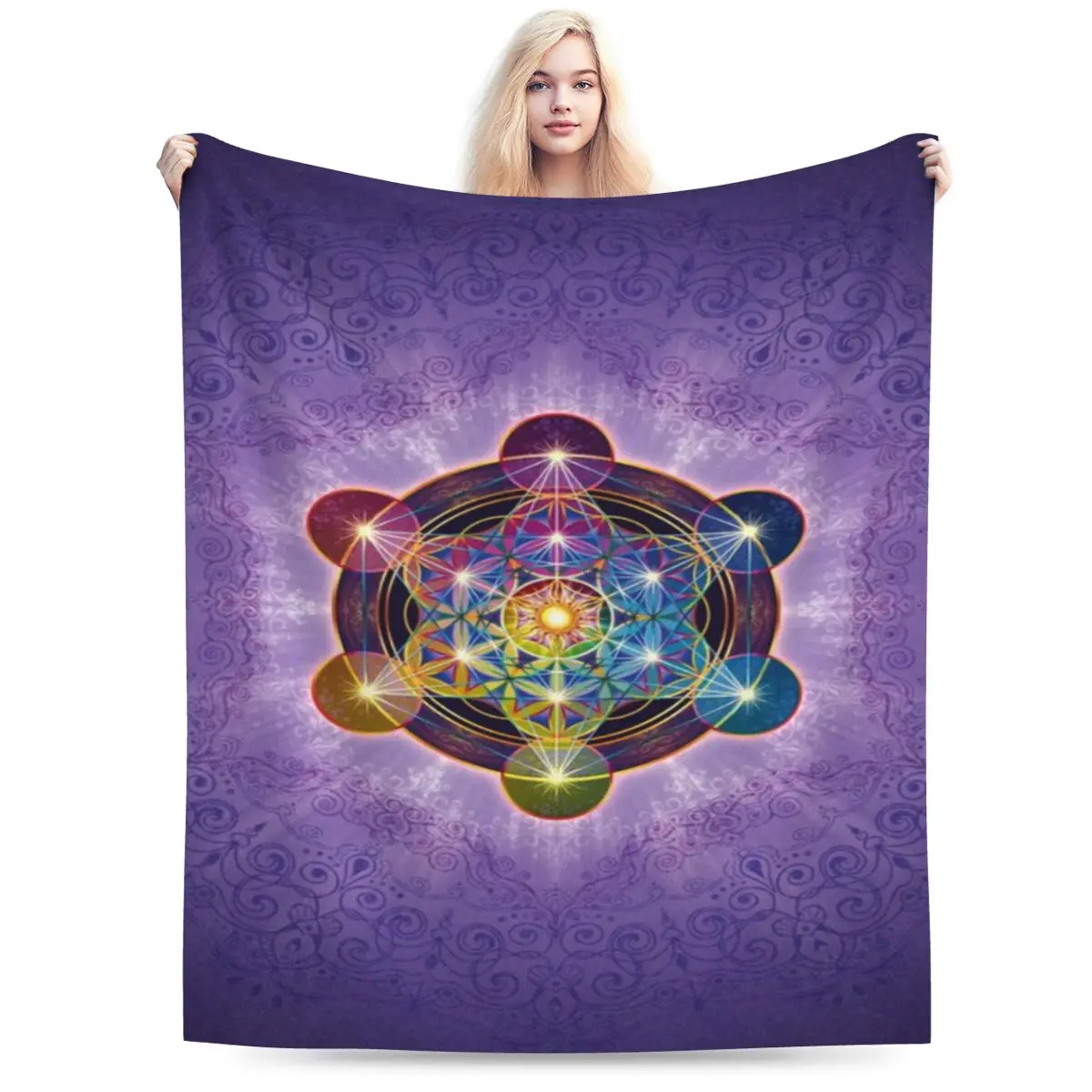 Сверхмягкое Флисовое одеяло Metatron S Cube Merkabah