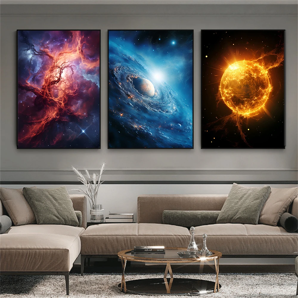 Художественный астрономический постер-Декор Вселенная Андромеда галактика