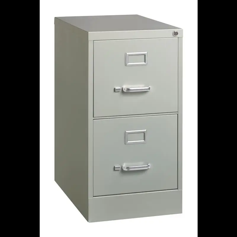 

File Cabinets,Vertical File Cabinet,with Lock,22" Deep,2 Drawer,Letter Width,Light Gray