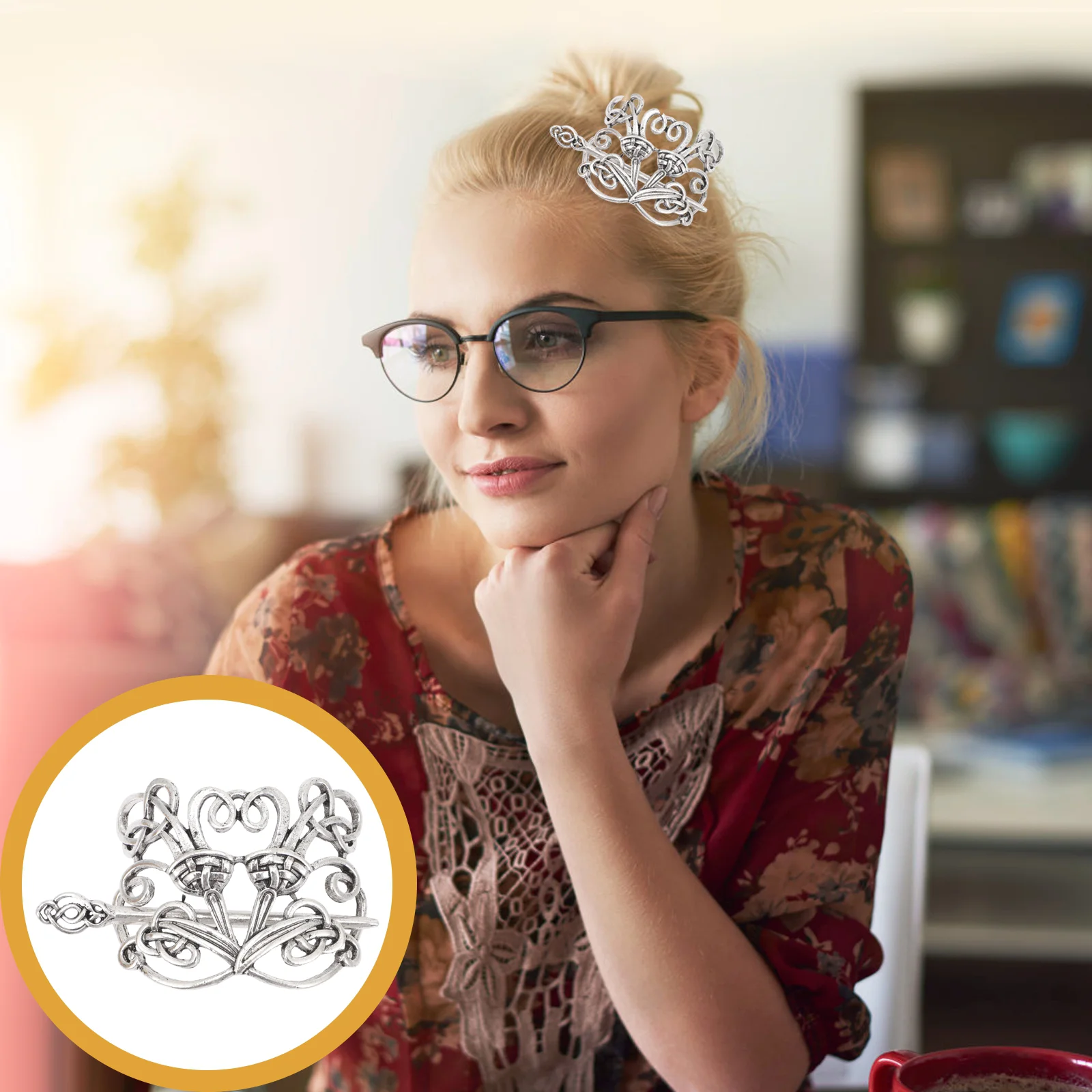 

Hair Celtic Barrettes Clips Barrette Bun Accessories Viking Womenknot Stick Alloy Slide Vintage Retro Hairpin Silver Pin Clip