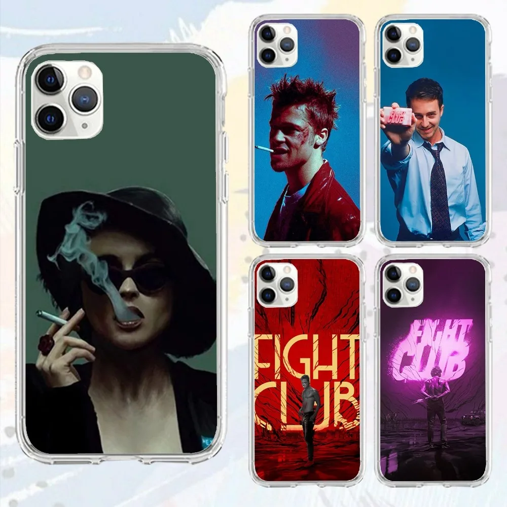 F-Fight C-Club Moive Phone Case For Iphone 16 15 11 13 14 Pro Max 7 8 Plus X Xr Xs Se2020 12mini Transparent Cover