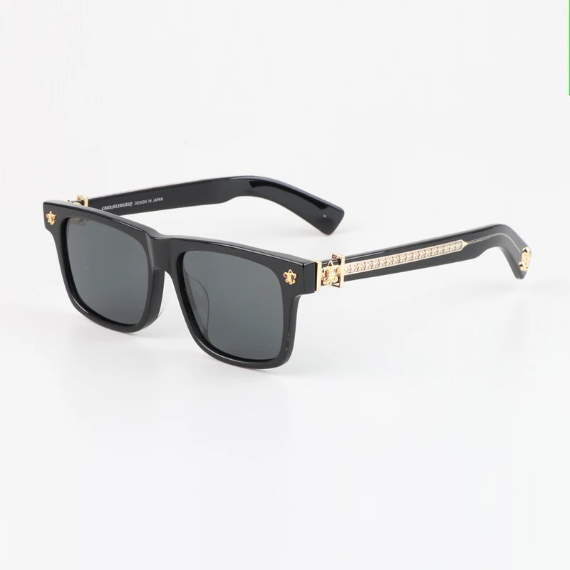 

Basames Men's Polarized Sunglasses Women Designer Eyewear Ladies Sun Glasses Black Acetate Rectangle Shades Sun Protection Lens