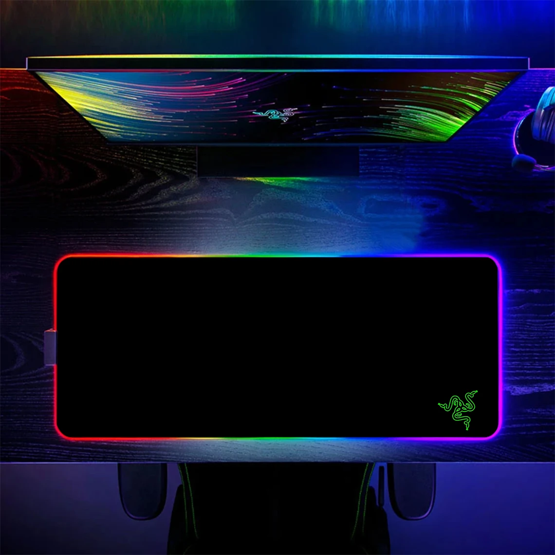 

LED Mousepad Gaming RGB Keyboard Cover Desk mat Colorful Surface Mouse Pad RAZER Multi-size For World Computer Gamer CS Dota