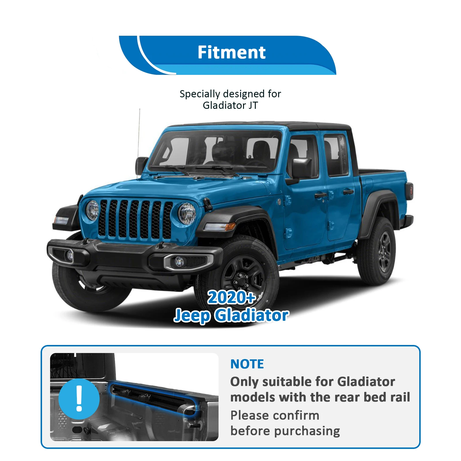 Для Jeep Gladiator JT 2020-2024 внедорожная задняя кровать с высоким подъемником монтажный