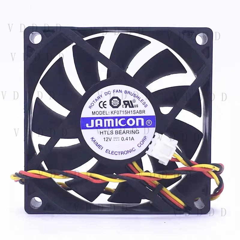 Фото LL FOR 1PCS JAMICON KF0715H1SABR 12V 0.41A 3-проводной охлаждающий вентилятор 70*70*15 мм №1