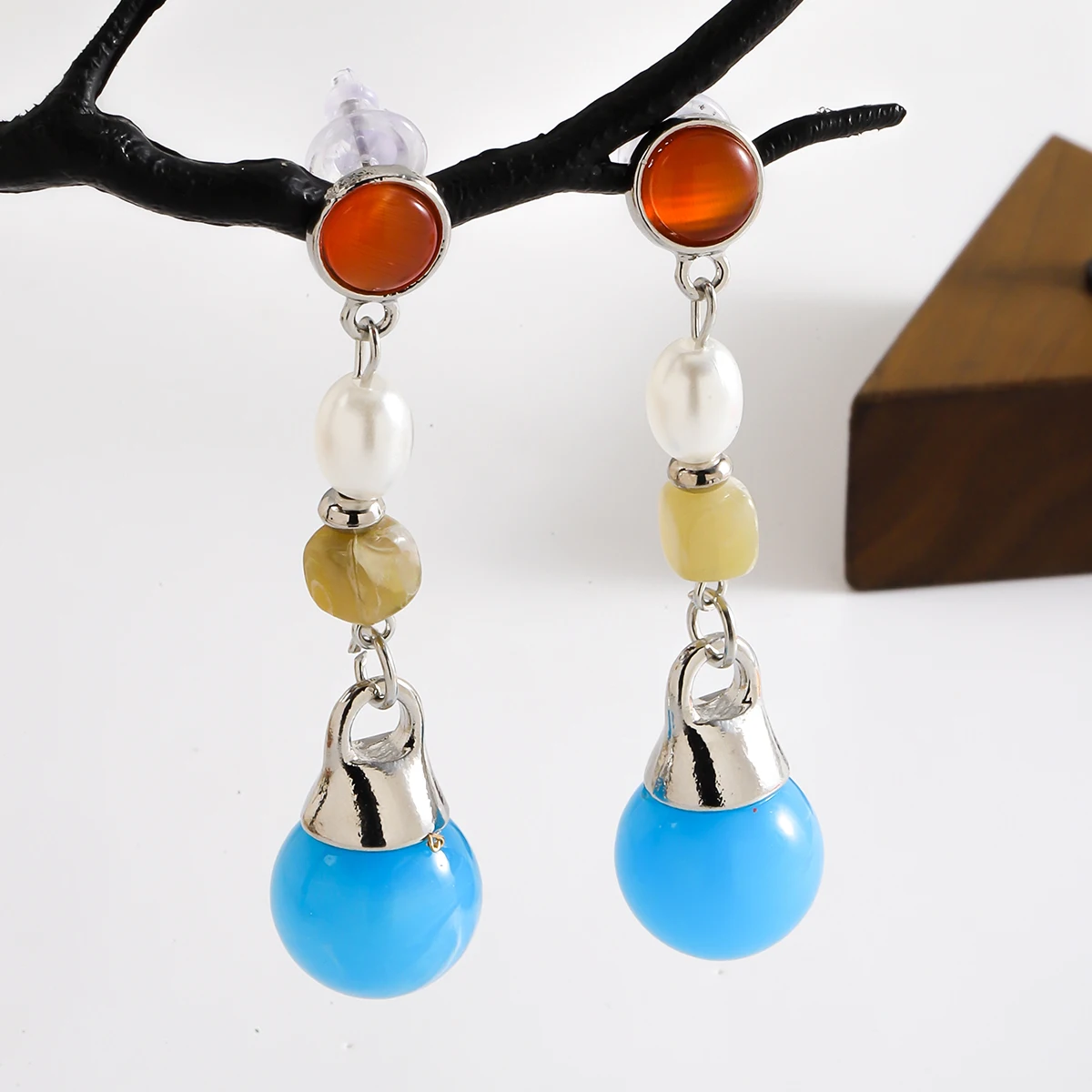 Винтажные Висячие Серьги Из Смолы Для Женщин Геометрическая Форма