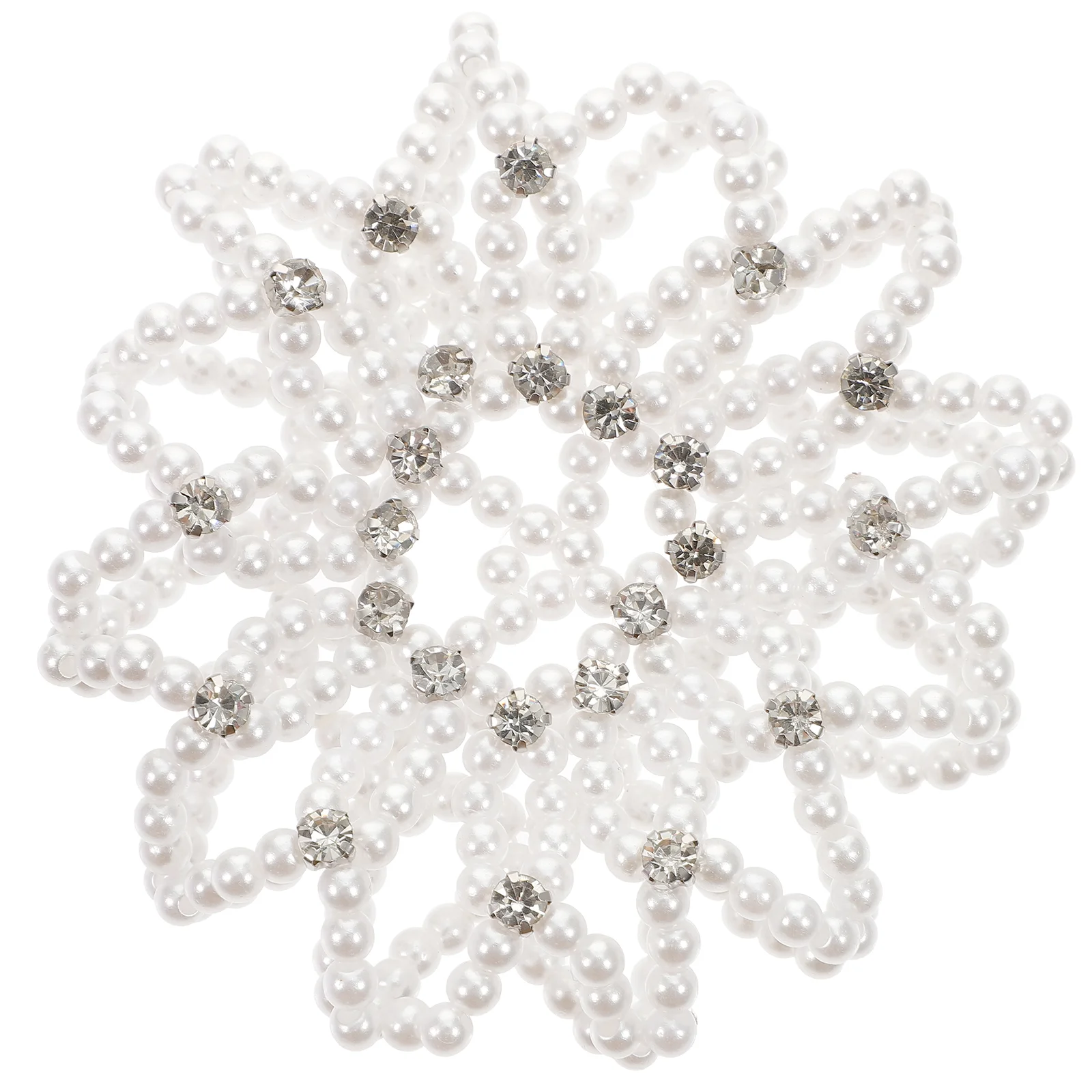 

Bun Hair Nets Rhinestone Snood Jewels Women Rhinestones Pearl Elastic Miss Accessories