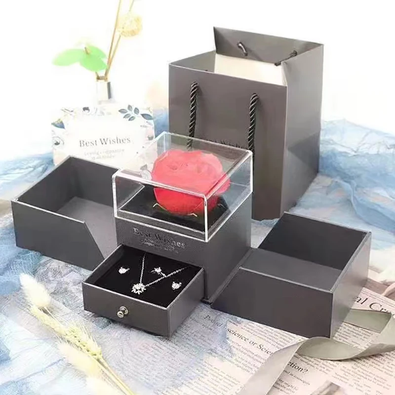 

Fashion Jewelry Gift Packaging Ring Box Exquisite Earrings Packaging Small Item Storage Box Classic Logo Jewelry Packaging