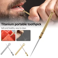 titanium toothpick multifunctional portable fruit fork reusable toothpicks for outdoor camping hiking picnic new hot