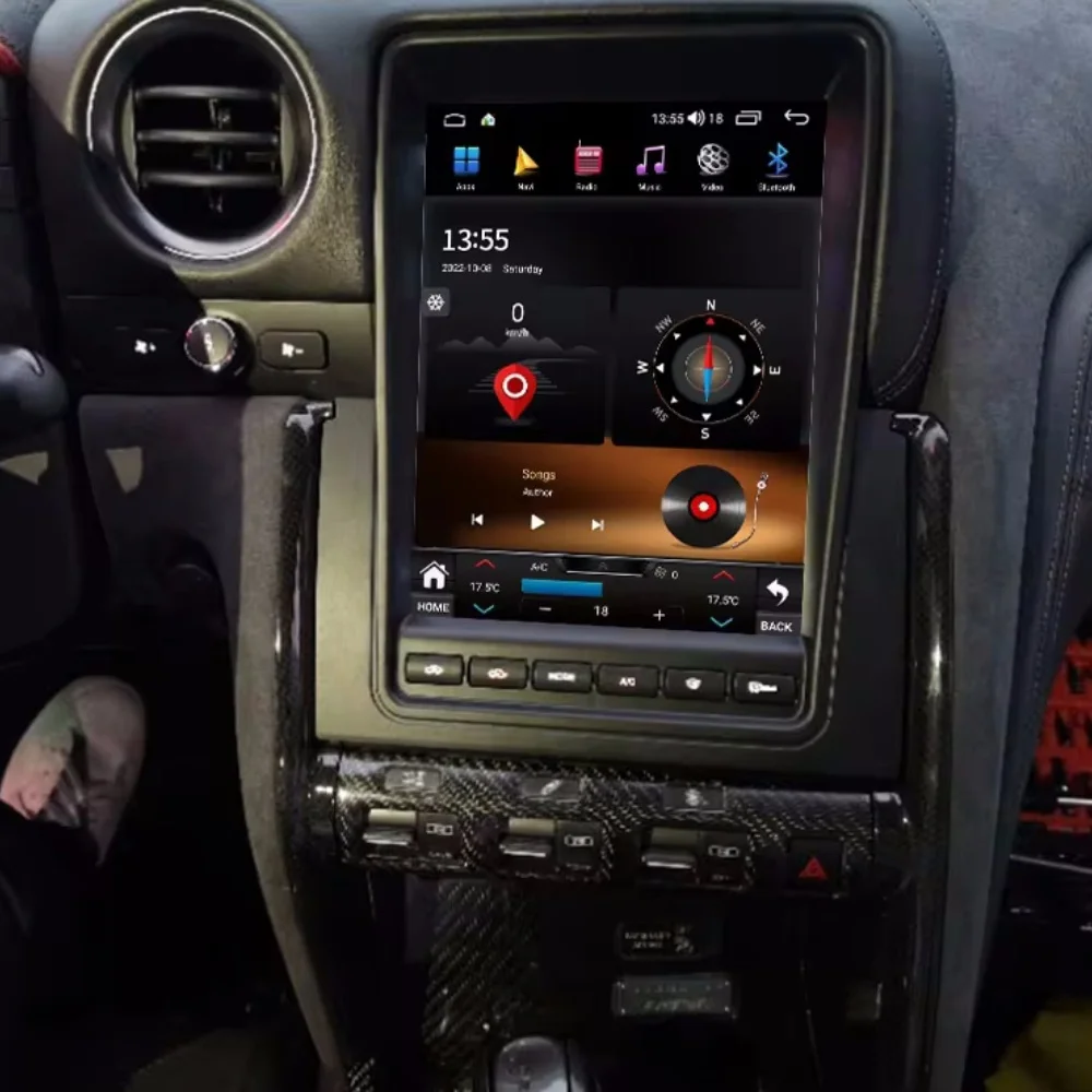 Android 13 8 + 256G для Nissan Skyline 2009-2017 Tesla Screen Carplay DSP мультимедийный плеер магнитофон видео