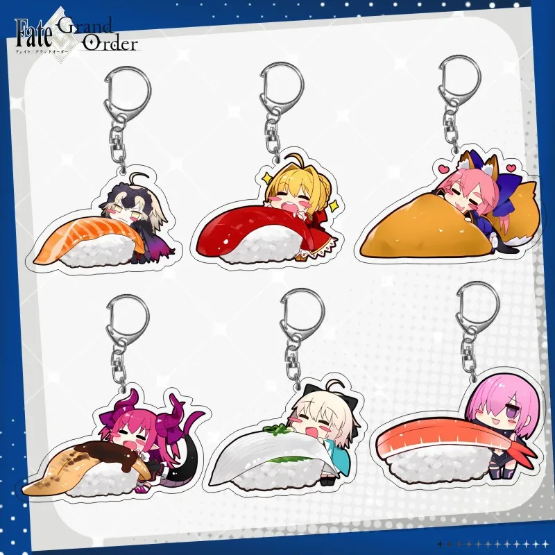 Фото Акриловый брелок Fate/Grand Order FGO Saber Fate/Zero, сопутствующие товары, брелок-украшение, подарок для друзей и фанатов, подвеска для сумки, сувенир, кольцо для ключей №1
