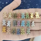 QMHJE фианиты Медвежонок очарование кулон ожерелье браслет серьги для женщин чокер CZ проложили неоновый зеленый ювелирные аксессуары DIY