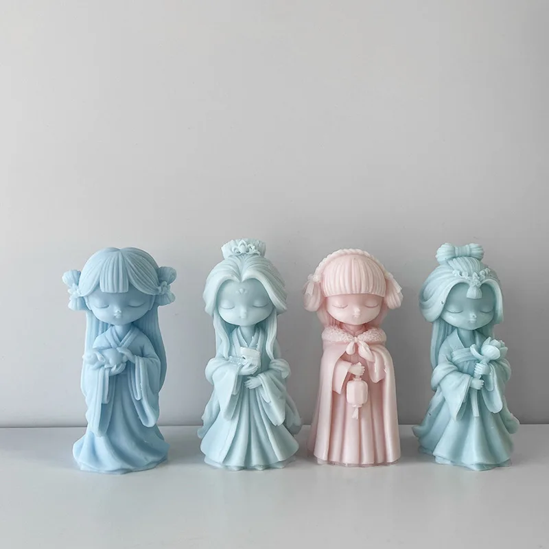

Cartoon Princess Silicone Candle Mold for DIY Aromatherapy Candle Plaster Ornaments Soap Epoxy Resin Mould Handicrafts Making