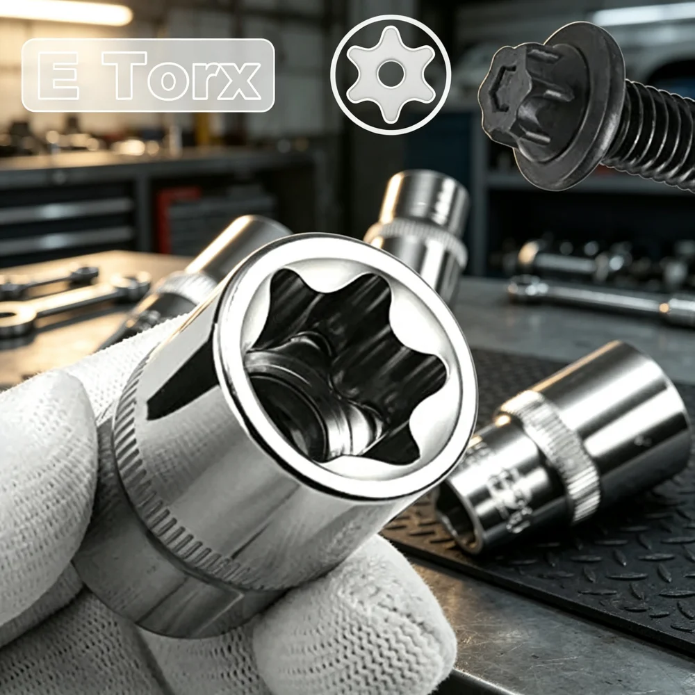 Фото Набор из 14 штук торцевых головок E-Torx для гайок E4-E24 №3