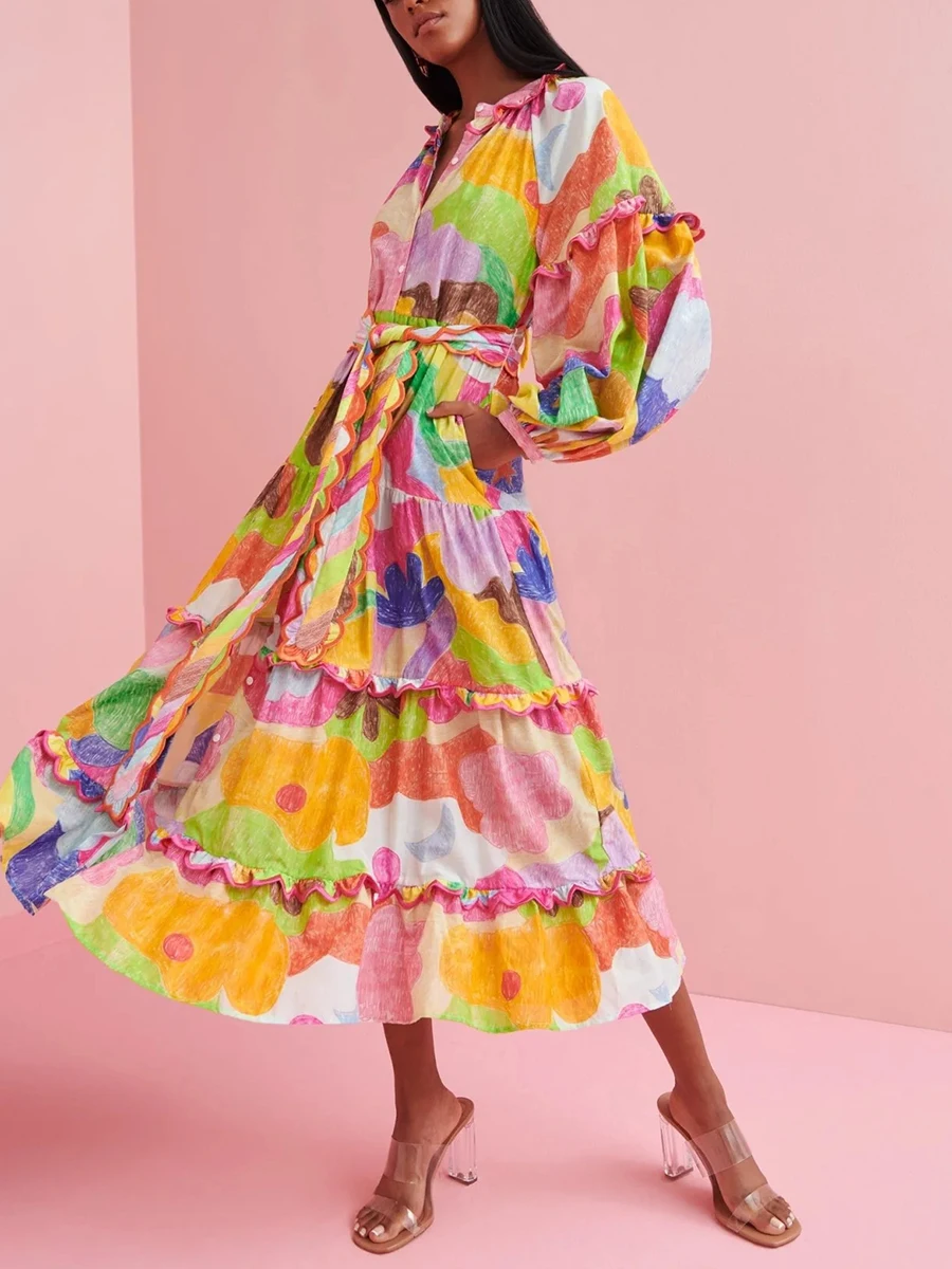 VGH Элегантные съедобные платья трапециевидной формы с грибком дерева для женщин