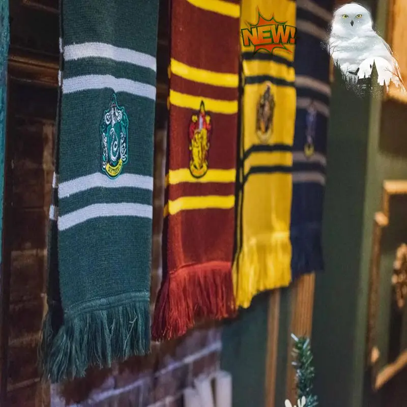 Новый шарф Гарри Поттера теплый толстый Слизерин Хогвартс значок колледжа
