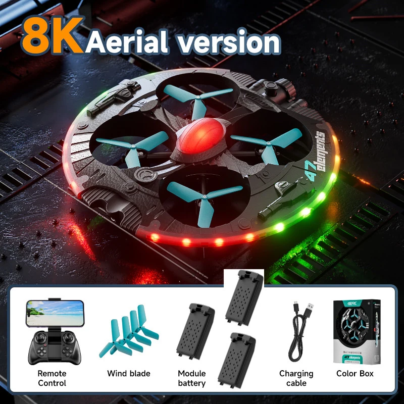 Квадрокоптер MINI UFO для аэрофотосъемки с дистанционным управлением 2.4G 8K, функцией распыления одной кнопкой, 6 режимами освещения, оптическим позиционированием, Wi-Fi FPV, радиоуправляемый дрон (art.: 3920db4d0e613) - 3920db4d0e613