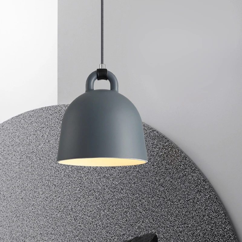 

Led Nordic Restaurant Chandelier Modern Minimalist Bar Counter Bedroom Bedside Lamp Creative Horn Resin Bell Clothing Store Gray