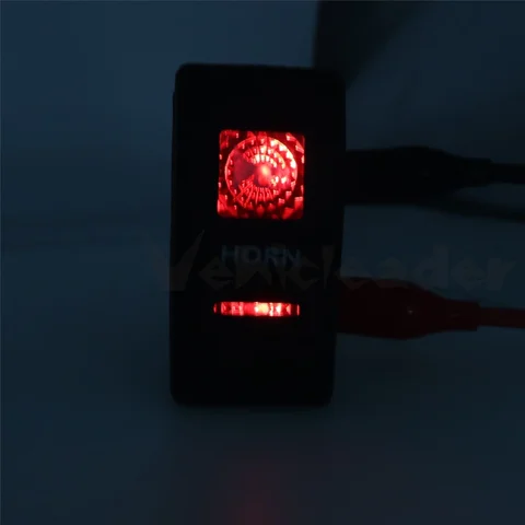 Красный светодиодный кулисный переключатель звукового сигнала для автомобиля, лодки SPST (ON)-OFF, мгновенный кулисный переключатель, 5-контактный 12 В/24 В для Carling ARB Narva 4x4 Style