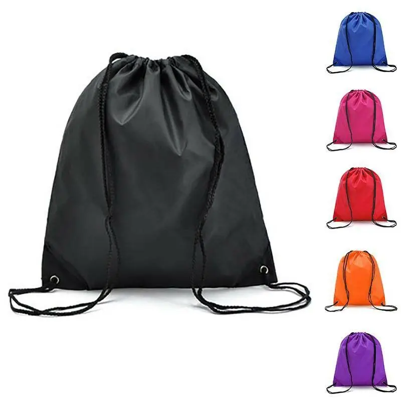 

Drawstring Backpack Waterproof Canvas Travel Casual Solid Storage Bag Women NEW