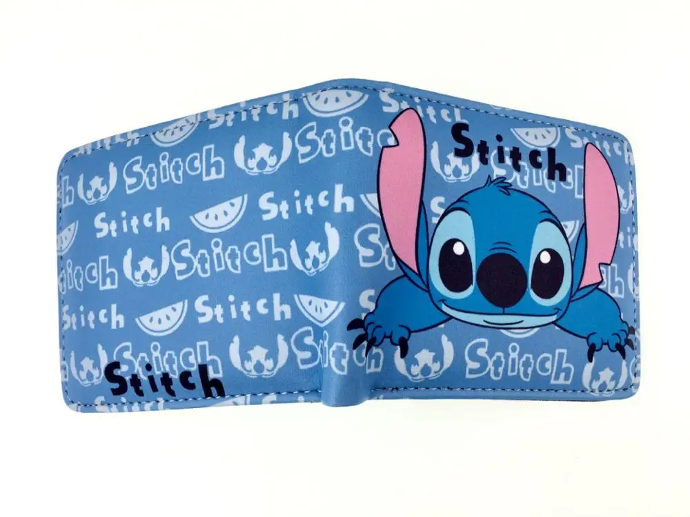 

Disney wallet Cartoon Stitch card holder pu coin bag Cute Cartoon Student Wallet Boys and Girls Short Wallet