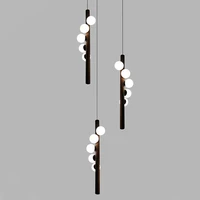 modern led pendant lamp japanese style wood hanging suspension glass ball lighting fixture kitchen island decor bar indoor light