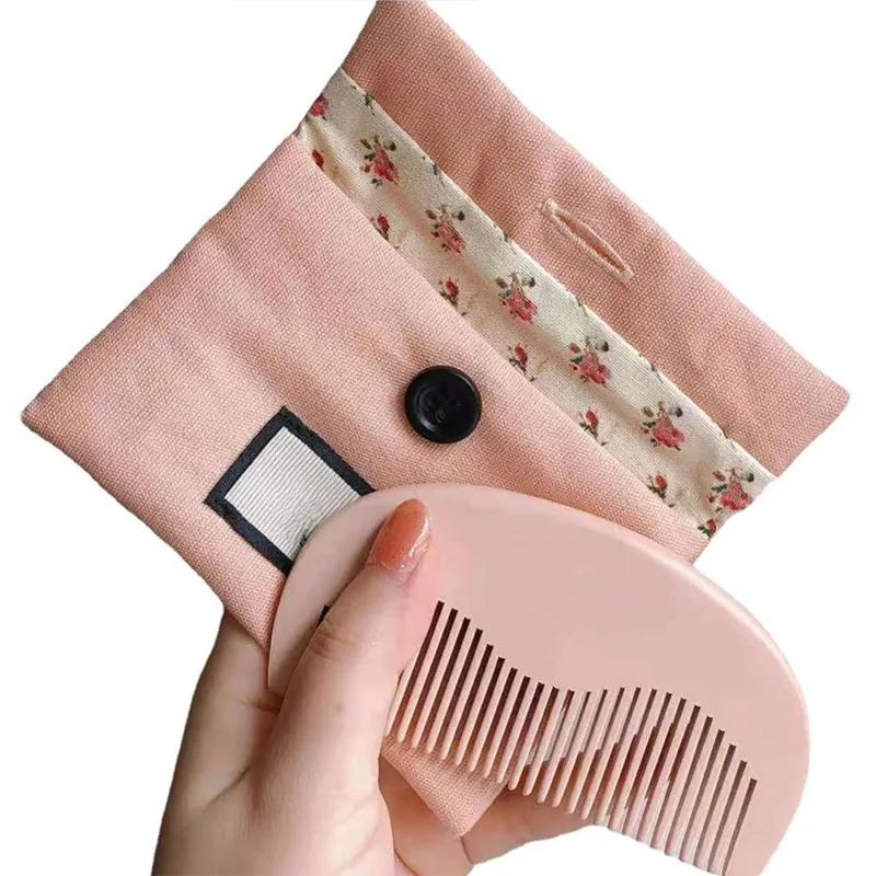 

G Fragrance Comb Set wooden Comb Pink Floral Comb Storage Mini Wooden Comb Linen Cosmetic Bag With Guccy Packing Guccy гребень