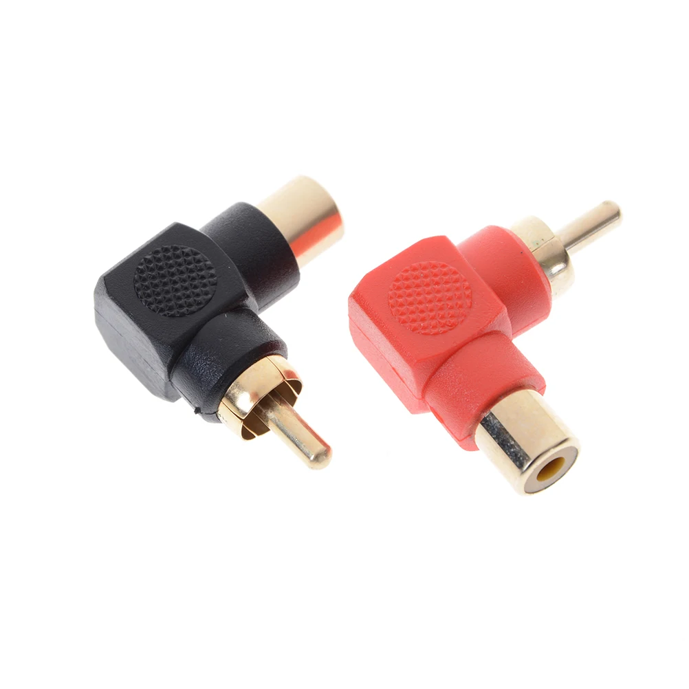 

1 PCS Red/Black 90Degree RCA Right Angle Male to Female Phone Adapters AV Plug Connector