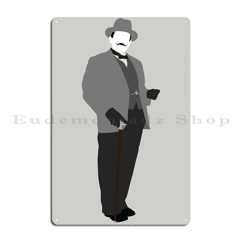 Hercule Poirot Metal Plaque Poster pub Garage Plaques Wall Design Tin sign