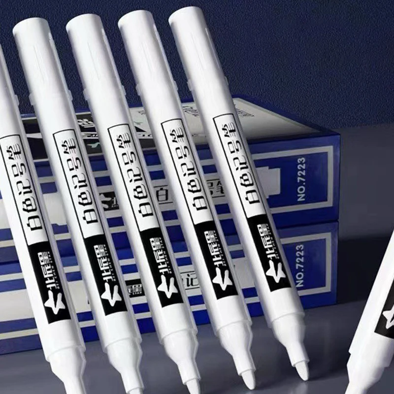 

1 Pc White Marker Pen Waterproof Art Special White Marker Pen Fast Drying For Metal Rubber Plastic Graffiti Marker