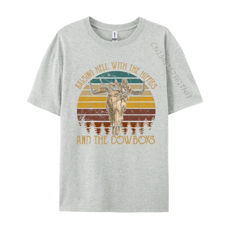Ковбойская рубашка Raising Hell With The Hippies футболки с черепом быка хипстерская