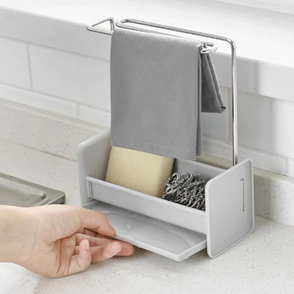 

Kitchen Sponge Rack Sink Cleaning Brush Rack Drain Tray Tray Rag Rack