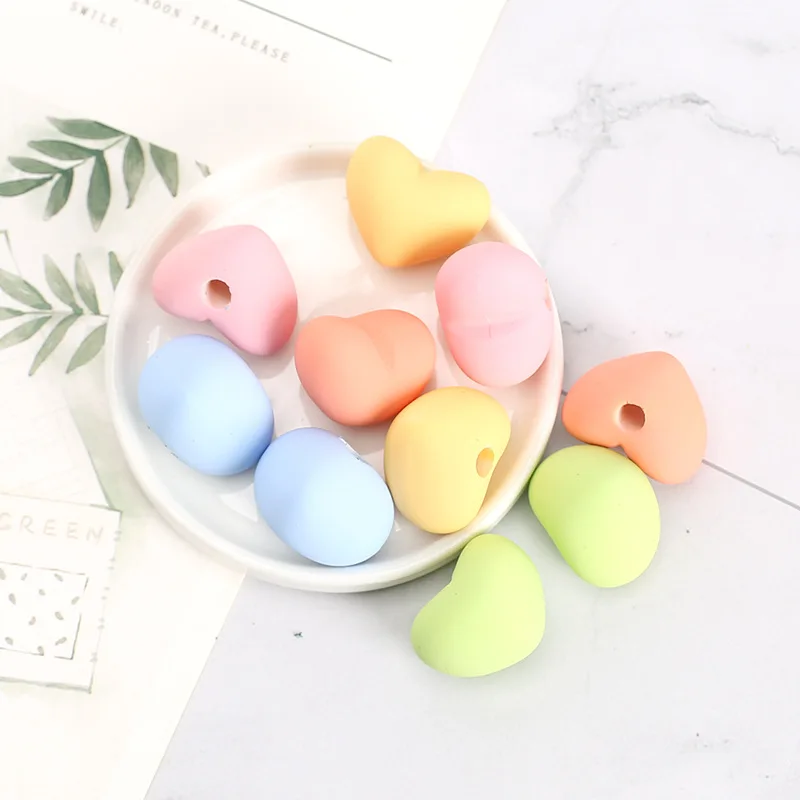 

20 шт., пастельные сердца, кабошоны из смолы, бусины ручной работы, бусины, рукоделие, аксессуары для волос, аксессуары для девочек