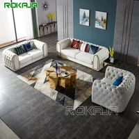 italian 1 2 3 people sofa set living room furniture pull buckle luxury sofas white leather modular office armrest sofa sets