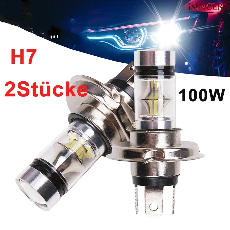 

2Pcs H7 Fog Light Bulbs Super Bright 6000K White 20 3030SMD 1000LM Led H7 Lamps 360 Degree Daytime Running Driving Fog Lamp 12V