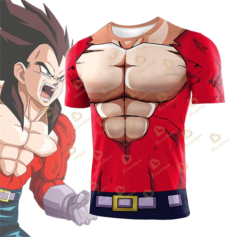 Anime Dragon-Ball T Shirt Unisex Running Training Compression T-Shirt Harajuku Vegeta Goku Printed Top Tshirt Fitness T-shirt