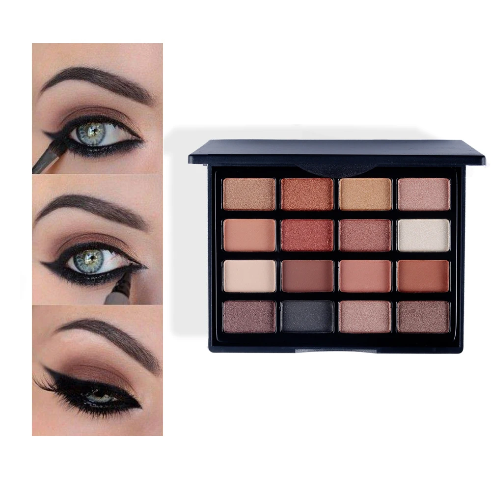 Popfeel 16 цветов мерцающие очаровательные матовые тени для век Палитра водостойкие