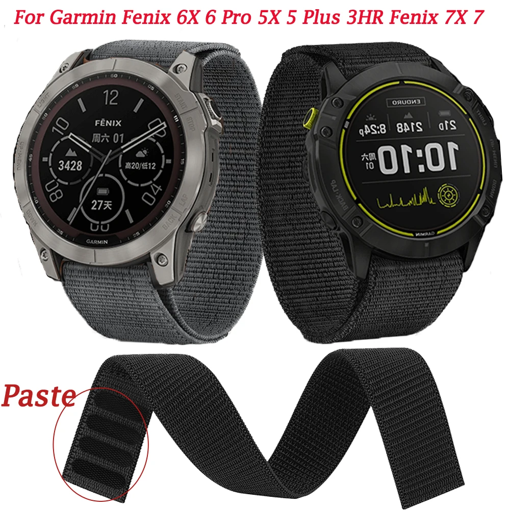 

20 22mm 26MM Nylon Watchband Strap For Garmin Fenix 7x 7 7S Fenix 6X 6S 6 Pro 5X 5 5S Forerunner 935 945 Quick Release WristBand