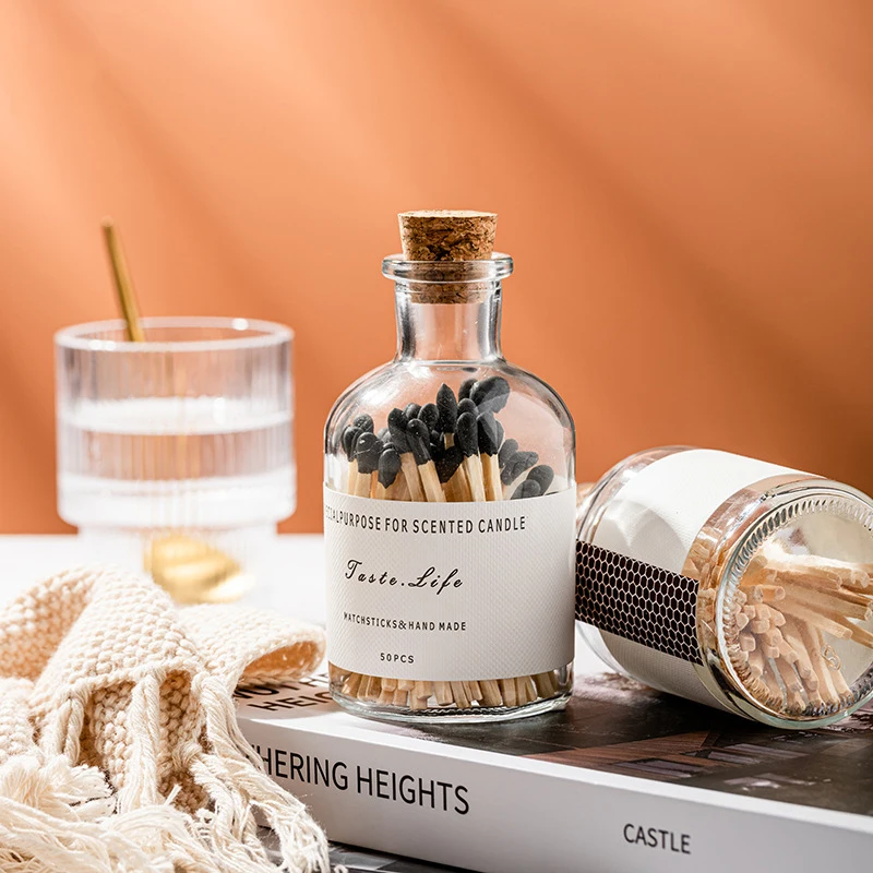 

Romantic Aromatherapy Candle Accessories Glass Bottle Match Black Head White Head Powder Head Long Rod Match Ordinary Match