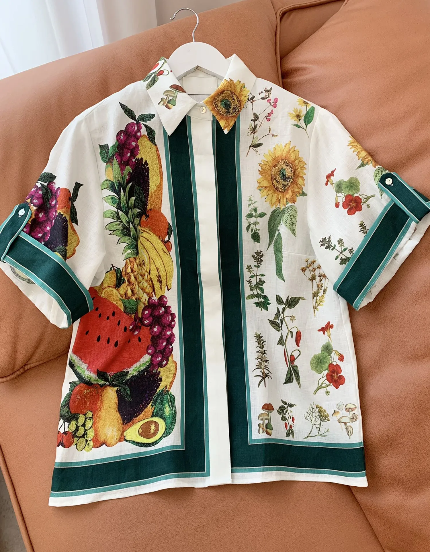 

Female Clothing Shirt Top Women Blouse Women Clothing Woman Clothes Fashion 2022 Women's Shirt Fruit Printing Short Sleeve Shirt