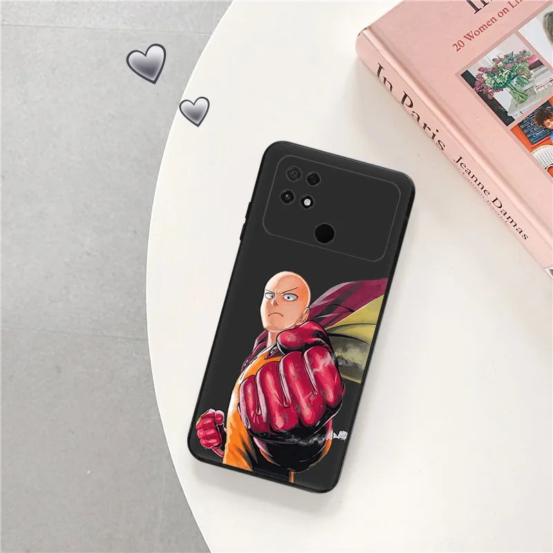 Черный матовый чехол для телефона Xiaomi Poco C61 M5 M5s X5 Pro 5G C51 C50 C40 X4 X3 F5 M4 M3 F3 GT Soft One Punch Man
